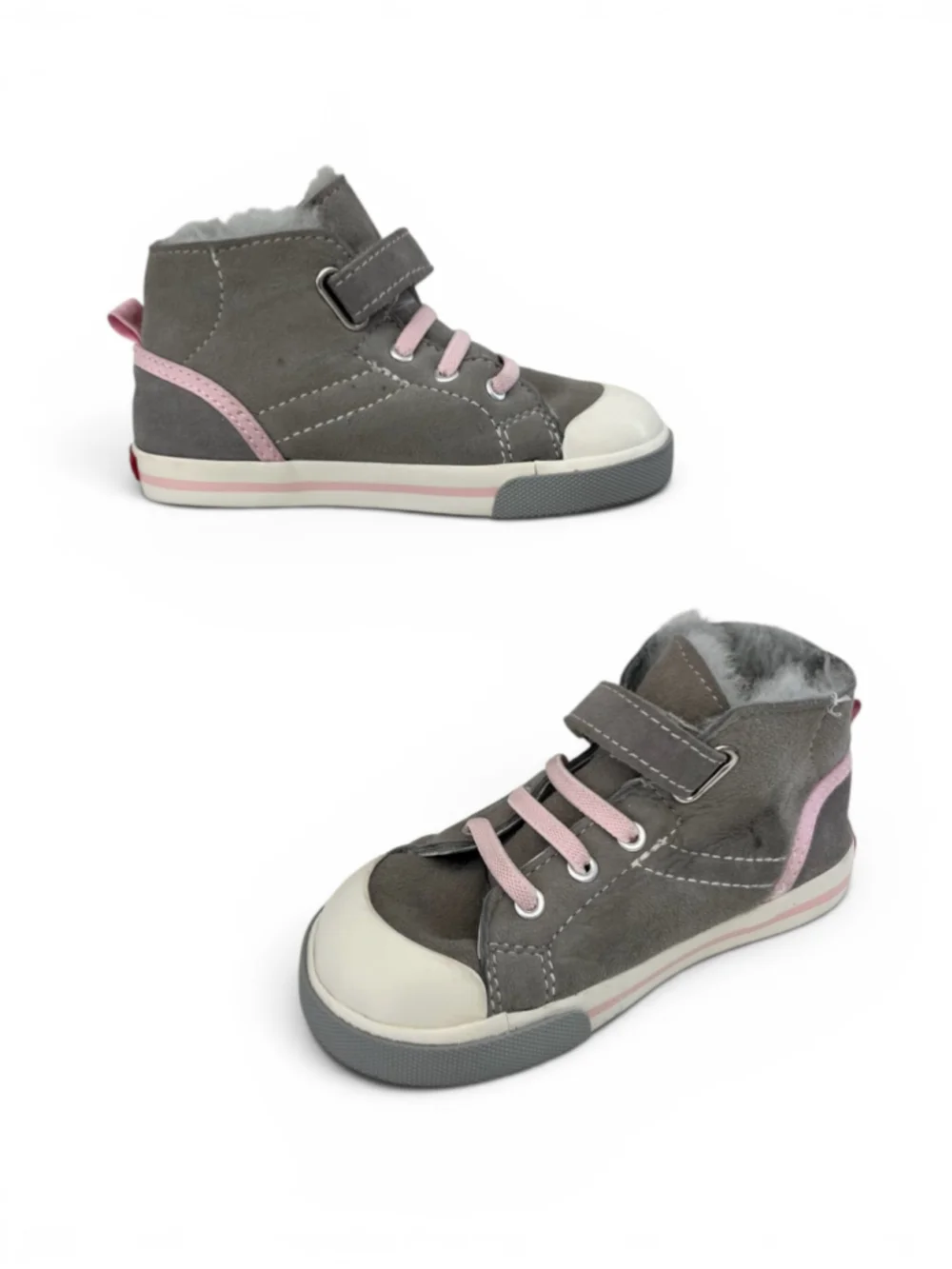 See Kai Run Devon Shearling Lined Winter Sneakers Gray Pink Toddler 9